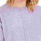 Blusa feminina de manga comprida e gola redonda, estilo &amp; co, roxa, tamanho extragrande