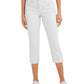 Calça jeans capri feminina estilo &amp; co com punho alto, tamanho 16, prateada
