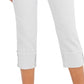 Calça jeans capri feminina estilo &amp; co com punho alto, tamanho 16, prateada