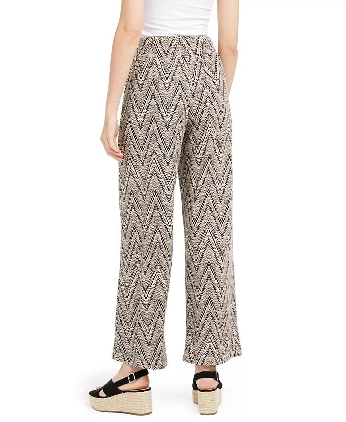 Calça feminina estampada com acabamento em ferragens, tamanho pequeno, bege-cáqui, tamanho pequeno, médio, da coleção Ny
