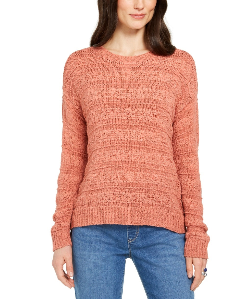 Suéter pulôver feminino estilo &amp; co, tamanho pequeno, laranja, com fita adesiva, tamanho pequeno, extrapequeno