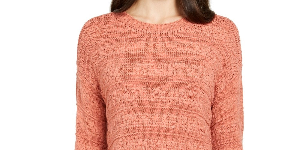Suéter pulôver feminino estilo &amp; co, tamanho pequeno, laranja, com fita adesiva, tamanho pequeno, extrapequeno