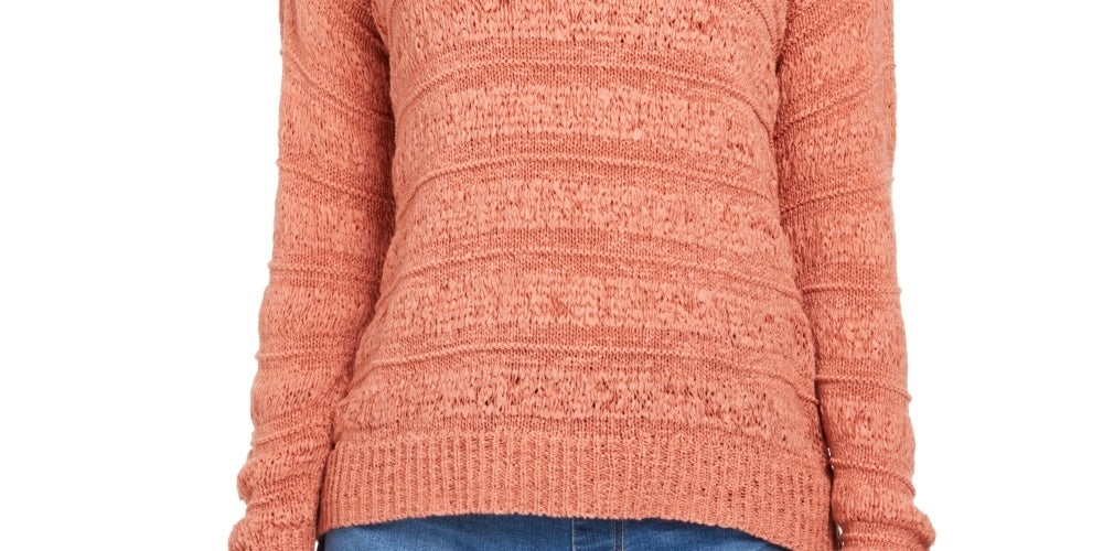 Suéter pulôver feminino estilo &amp; co, tamanho pequeno, laranja, com fita adesiva, tamanho pequeno, extrapequeno