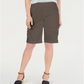 Bermuda feminina estilo &amp; co com cintura confortável, marrom, tamanho pequeno G