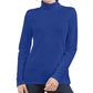 Karen Scott Blusa feminina de gola alta de algodão tamanho pequeno, azul, tamanho P