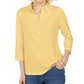 Camisa Polo Feminina Charter Club Supima Cotton Manga 3/4 Amarela Tamanho P
