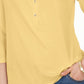Camisa Polo Feminina Charter Club Supima Cotton Manga 3/4 Amarela Tamanho P