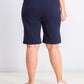 Shorts feminino azul marinho com bolsos Charter Club, tamanho 8
