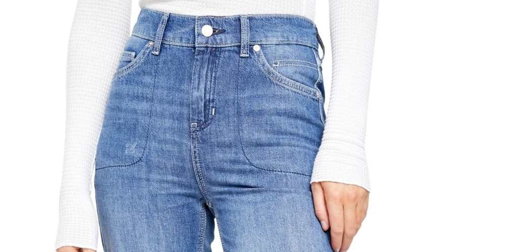 Calça Jeans Feminina Azul Desfiada Free People Tamanho X-S