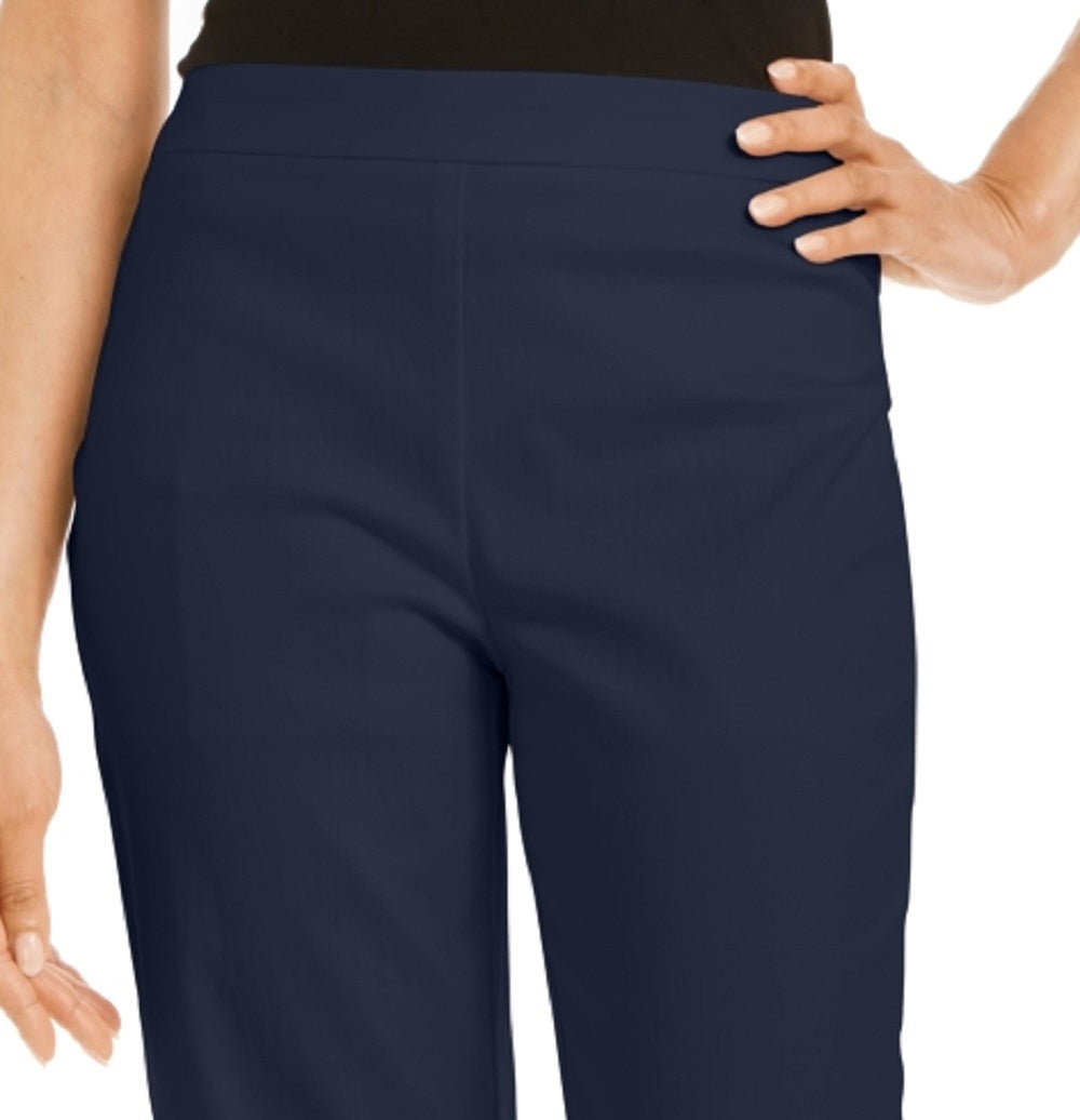 Calça Capri Feminina JM Collection com Acabamento em Ilhós Azul Tamanho P