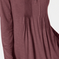 Blusa feminina de manga comprida com pregas estilo &amp; co, roxa, tamanho extrapequeno