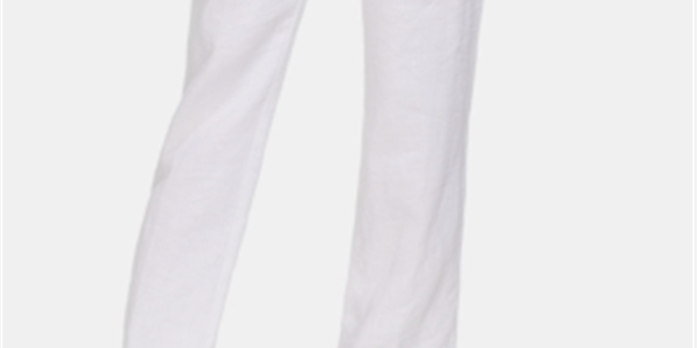 Calça feminina Vince Camuto de linho com cordão e pernas largas, ultra branca, tamanho GG