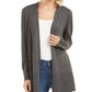 Cardigan feminino Charter Club com frente aberta, cinza, tamanho grande