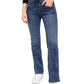 Calça jeans feminina Free People azul com cadarço e corte reto, stretch, azul marinho, tamanho 30