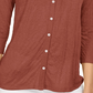 Blusa feminina com botões e ilhós estilo &amp; co, marrom, tamanho médio