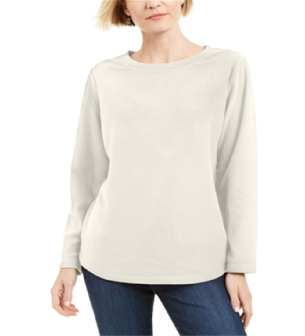Blusa feminina Karen Scott Microfleece Eggshell tamanho pequeno G