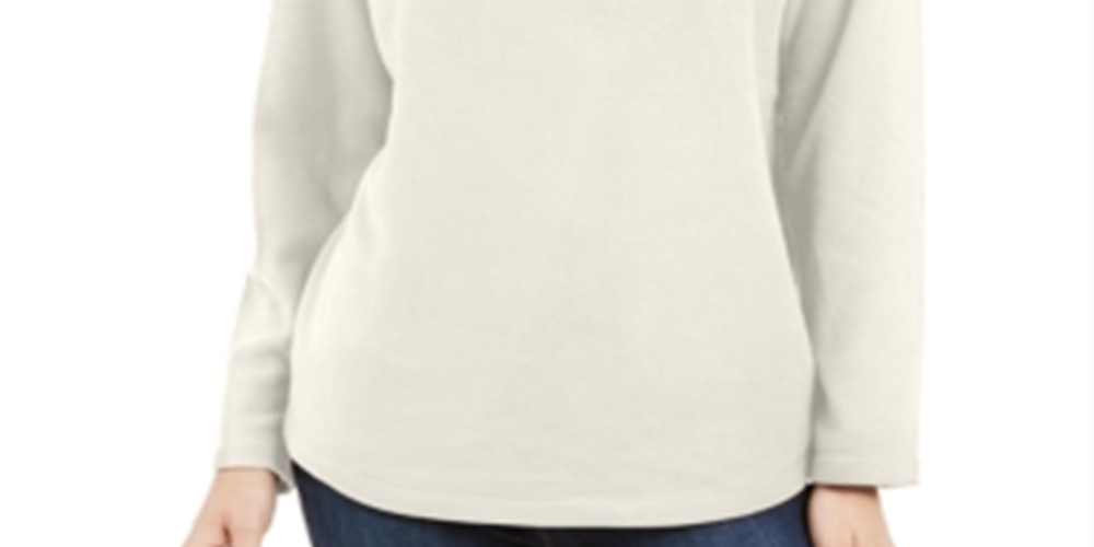 Blusa feminina Karen Scott Microfleece Eggshell tamanho pequeno G