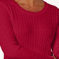 Karen Scott Suéter Feminino de Tricô de Algodão com Cabo Vermelho Tamanho Pequeno P