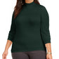 Blusa feminina lisa com gola falsa, estilo &amp; co, verde, tamanho 1X