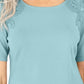 Blusa de crochê de algodão feminina Karen Scott, azul, tamanho extrapequeno