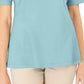 Blusa de crochê de algodão feminina Karen Scott, azul, tamanho extrapequeno