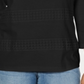 Karen Scott Blusa feminina de renda com decote quadrado e manga 3/4, preta, tamanho pequeno P/M