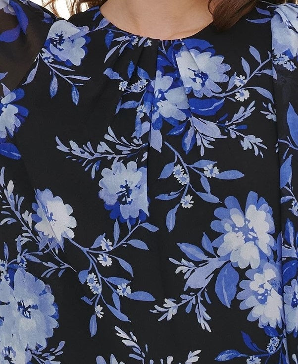 Blusa Calvin Klein Feminina Estampa Floral Preta Tamanho Médio