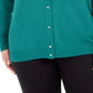 Karen Scott Cardigan Feminino Luxsoft Pearl Button Azul Tamanho 3X