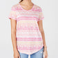 Camiseta feminina estampada estilo &amp; co rosa tamanho pequeno
