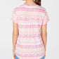 Camiseta feminina estampada estilo &amp; co rosa tamanho pequeno