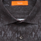 Camisa social masculina Tallia com gola estampada, ajuste clássico, elástica, preta, tamanho 14,5 x 32 x 33