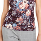 Blusa Calvin Klein Feminina Estampada Floral Plissada Roxa Tamanho P