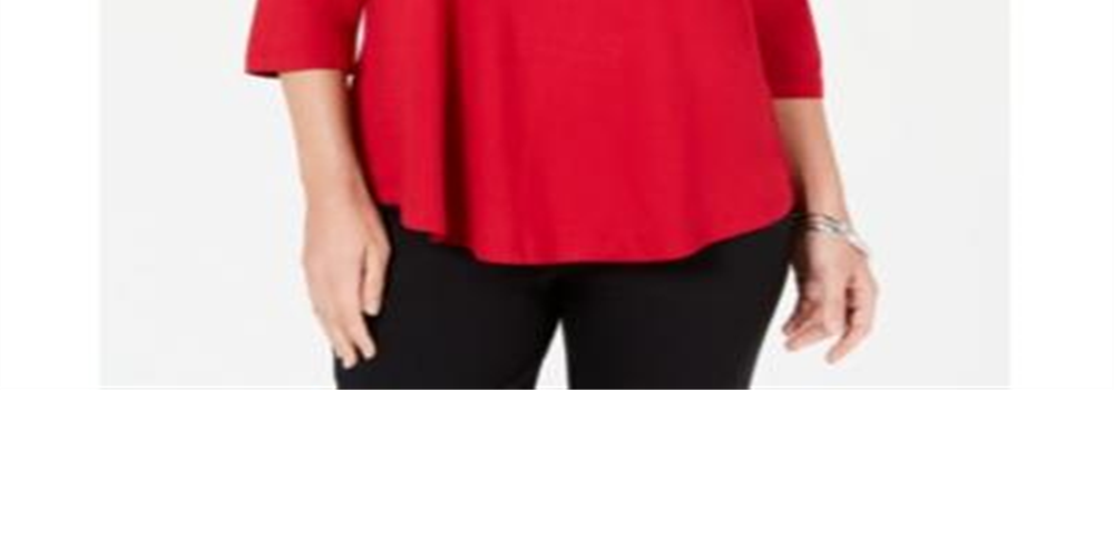 JM Collection Top feminino com ombros descobertos, vermelho, tamanho pequeno P/M