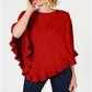 Poncho assimétrico com babados Karen Scott feminino, vermelho, tamanho G/GG