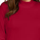 Karen Scott Suéter Feminino de Algodão com Gola Falsa Vermelho Tamanho 0X