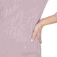 Blusa feminina Sanctuary com decote redondo canelado, rosa, tamanho médio