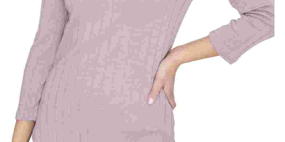 Blusa feminina Sanctuary com decote redondo canelado, rosa, tamanho médio