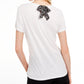 Camiseta feminina lisa com amarração nas costas Maison Jules, branca, tamanho extragrande