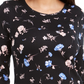 Camiseta feminina Charter Club Pima Cotton com estampa Ditsy, preta, tamanho X-G