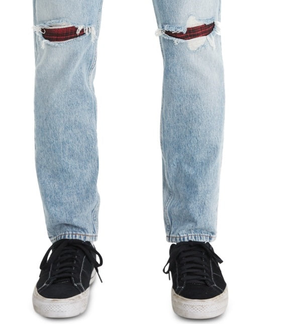 Calça Jeans Levi's Masculina Slim Taper Fit Rasgada Azul Tamanho 36x30