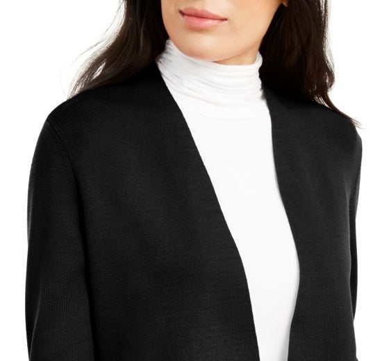 Casaco suéter feminino Alfani Full Needle preto tamanho pequeno