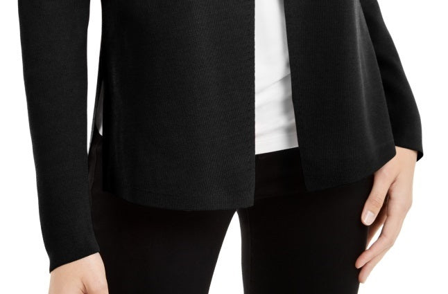 Casaco suéter feminino Alfani Full Needle preto tamanho pequeno