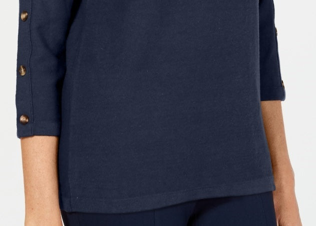 Karen Scott Suéter Feminino Manga 3/4 Azul Tamanho P