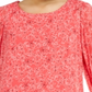 Blusa feminina Alfani com estampa floral e manga plissada, rosa, tamanho pequeno GG