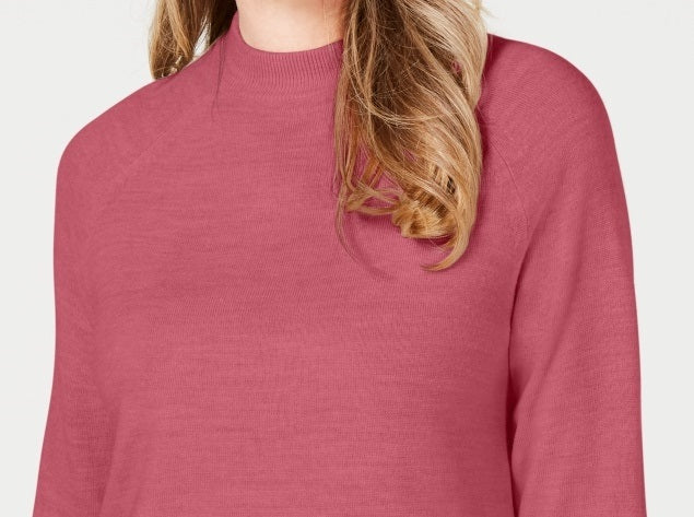 Karen Scott Suéter Feminino com Zíper nas Costas e Gola Simulada Rosa Tamanho X-G