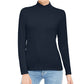 Blusa feminina estilo &amp; co com gola falsa azul tamanho pequeno médio