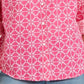 Camisa feminina estampada com mangas curtas Charter Club, rosa, tamanho extragrande