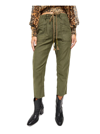 Calça Chino Feminina Free People Comfort Raw Ankle Verde Tamanho Grande