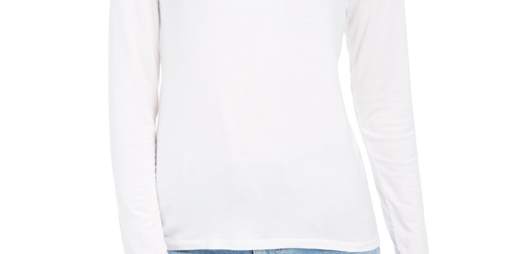 Blusa feminina estilo &amp; co com gola falsa, branca, tamanho pequeno grande