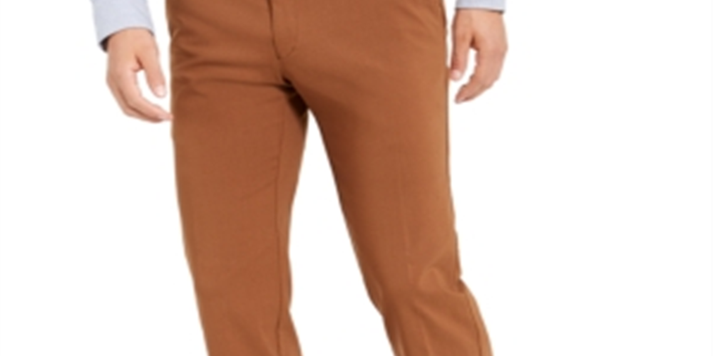 Calça social masculina Tommy Hilfiger Modern Fit THFlex Stretch Comfort, marrom, tamanho 36x30